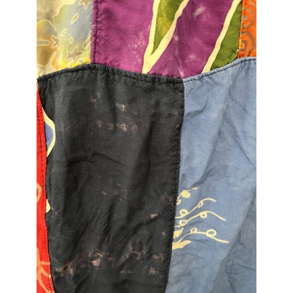 We Be Bop 2XL Funky Oversize Patchwork Swirl Groovy Animal Print Flora 90s Shirt - Picture 5 of 10